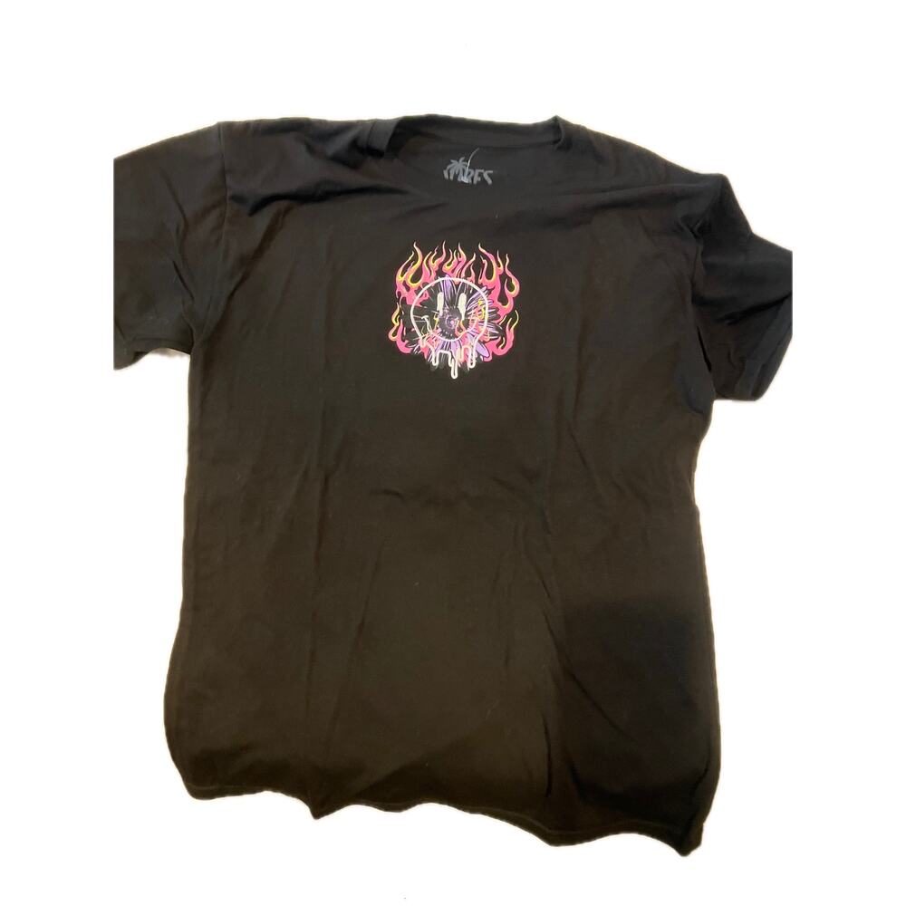 Vibes Melting Smiley Face Skate Brown T-Shirt Mens L